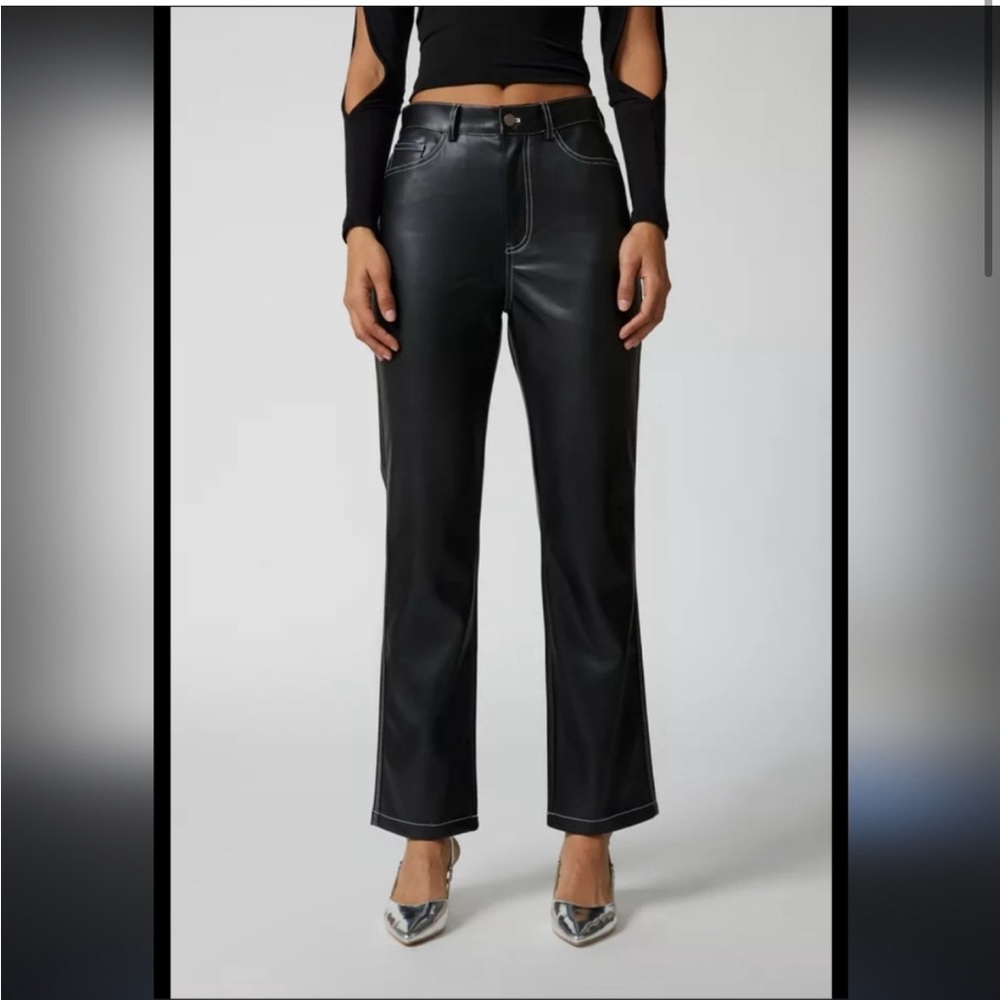 Silence + Noise Cowboy Faux Leather Black Pants Size 32